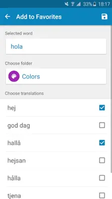 Spanish-Swedish Dictionary android App screenshot 0